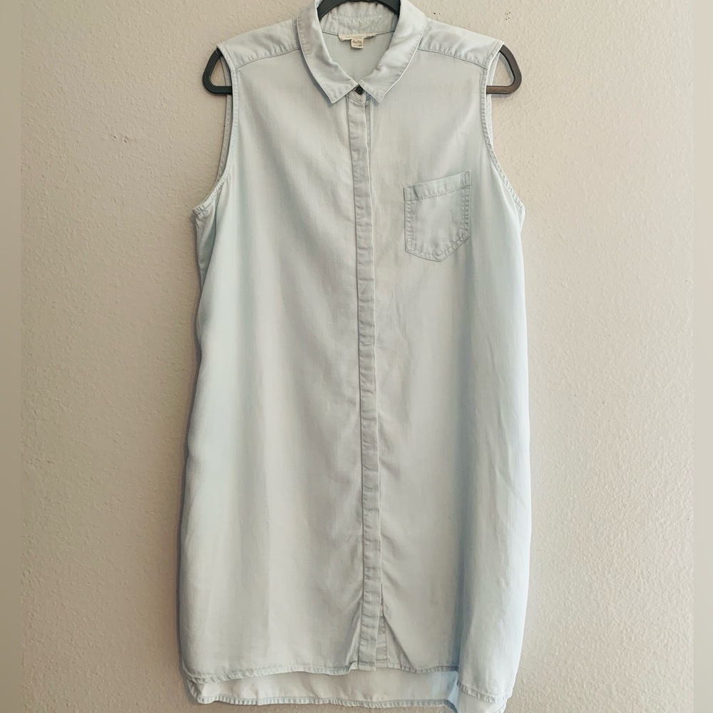 BeachLunchLounge Women’s Light Denim Sleeveless Midi Dress. Size Xl SKU 036 - Picture 16 of 16